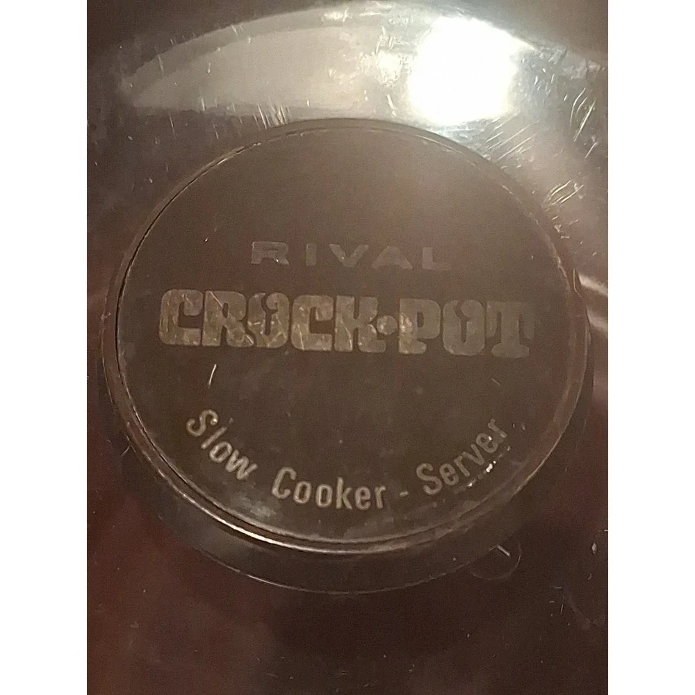 Vintage Rival Crock-Pot Model 3300 5 Qt Stoneware Slow Cooker Gold 1970s Box